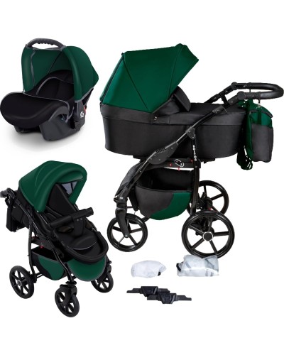 Carucior copii 3 in 1 Boston Bottle Green cu scoica Cosmo Avionaut testata ADAC