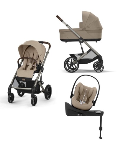 Noul Cybex Balios S Lux 2025 Almond Beige sistem 4 in 1 cu Cybex Cloud G Plus i-size recline testata ADAC si baza isofix rotativa