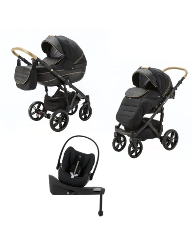 Carucior 4 in 1 Encore 2 Adamex Black X85 cu Cybex Cloud G Plus i-size recline ADAC si baza isofix rotativa