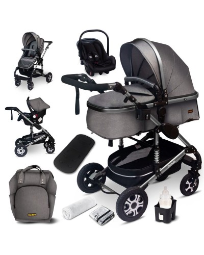 Carucior copii 3 in 1 multifunctional Florida F2 - Grey GagaDumi 
