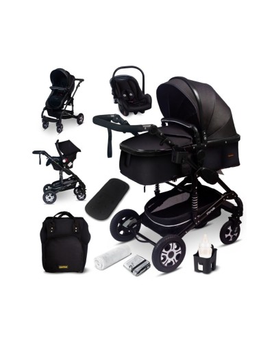 Carucior copii 3 in 1 multifunctional Florida F3 - Black GagaDumi