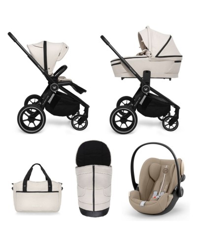 Carucior copii 3 in 1 Muuvo Quick 4.0 Desert Sand cu Cybex Cloud G Plus i-size recline testata ADAC