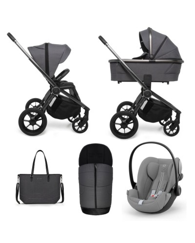 Carucior copii 3 in 1 Muuvo Quick SE2 Diamond Graphite cu Cybex Cloud G i-size Plus recline testata ADAC
