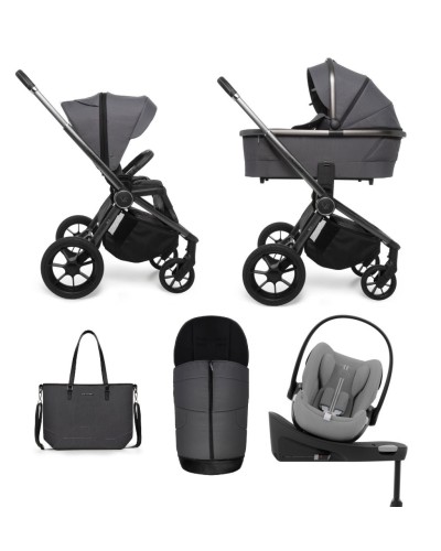 Carucior copii 4 in 1 Quick SE2 Diamond Graphite cu Cybex Cloud G Plus i-size recline testata ADAC si baza isofix rotativa