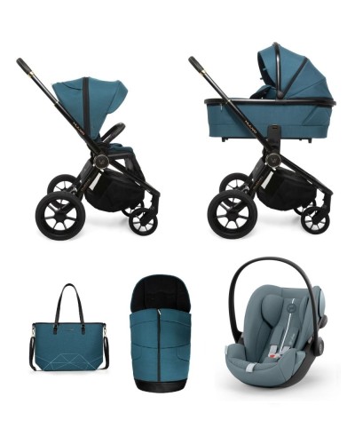 Carucior copii 3 in 1 Muuvo Quick SE2 Paradise Gold cu Cybex Cloud G Plus i-size recline testata ADAC