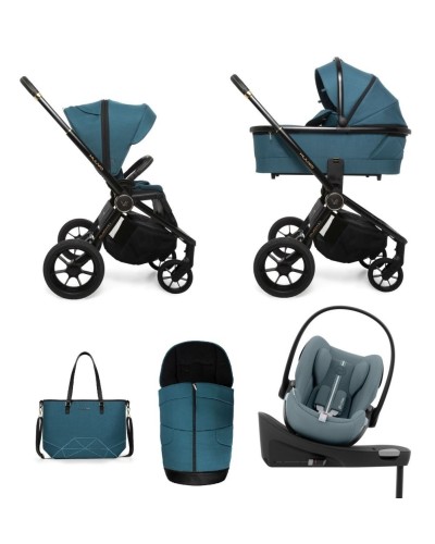 Carucior copii 4 in 1 Quick SE2 Paradise Gold cu Cybex Cloud G Plus i-size recline testata ADAC si baza isofix rotativa