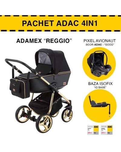 Carucior 4 in 1 Reggio Adamex Black Gold Y85 Pachet ADAC