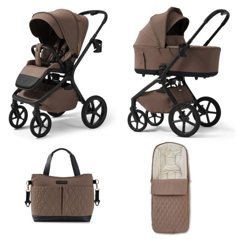 Carucior copii Future Design Inspiro Essential Mokka 4in1 cu Cybex Cloud G Plus ADAC si baza isofix