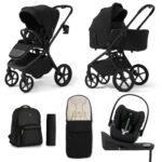 Carucior copii Future Design Inspiro Pure Black SE 4in1 cu Cybex Cloud G Plus ADAC si baza isofix