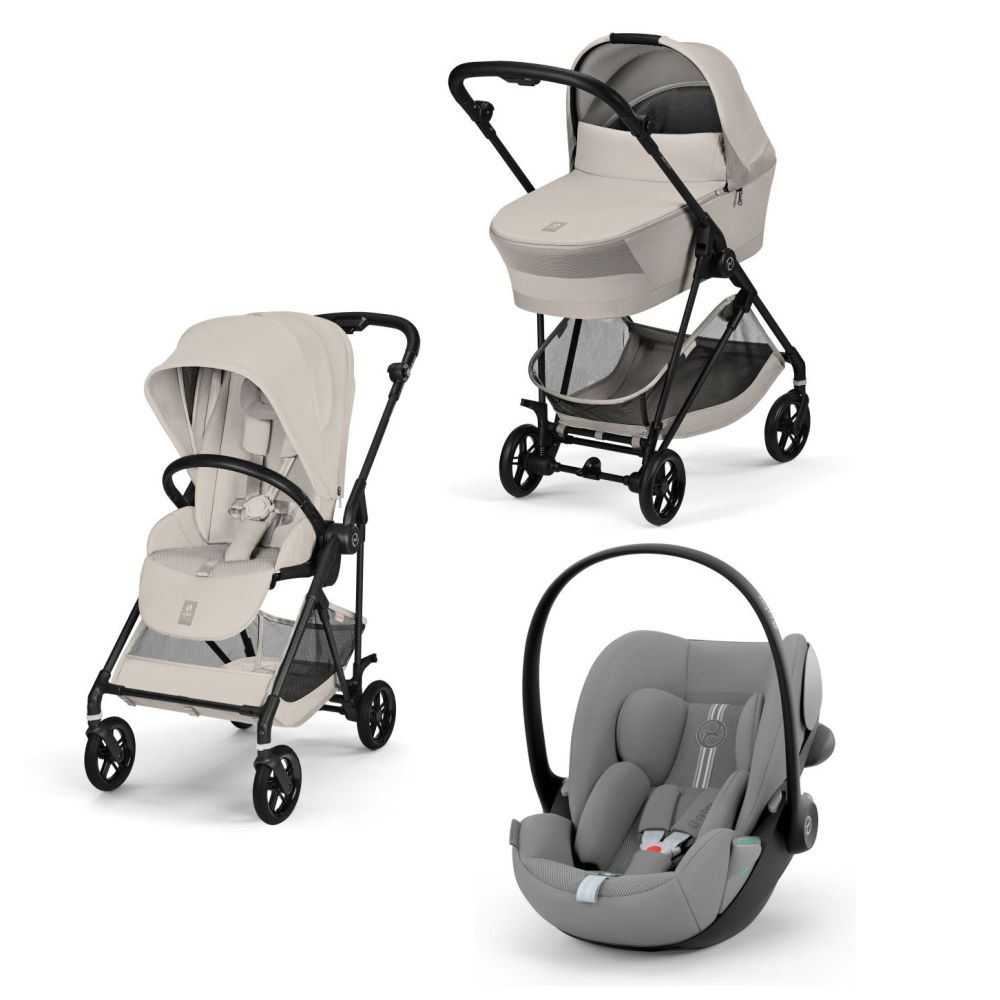 MelioCarbon_DUGR_3in1 Cybex Melio Carbon Dune Grey 3in1 cu Cloud G Plus Recline ADAC - imagine 1