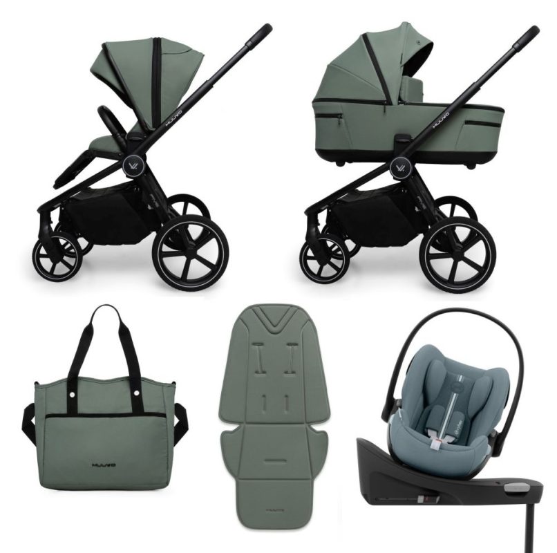 Carucior copii Muuvo Five Pine Green 4in1 cu Cybex Cloud G3 Plus si isofix