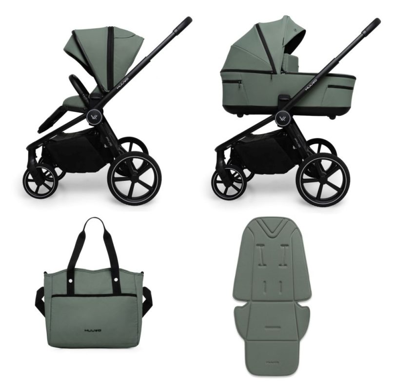 Carucior copii Muuvo Five Pine Green 4in1 cu Cybex Cloud G3 Plus si isofix