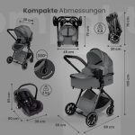 Carucior copii 3 in 1 multifunctional Soho S1 – Black Gold GagaDumi