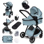 Carucior copii 3 in 1 multifunctional Soho S1 – Black Gold GagaDumi