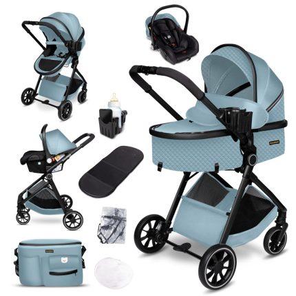 Carucior copii 3 in 1 multifunctional Soho S1 – Black Gold GagaDumi
