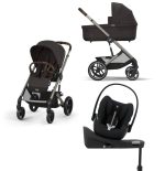 Noul Cybex Balios S Lux 2025 Chocolate Brown sistem 4 in 1 cu Cybex Cloud G Plus i-size recline testata ADAC si baza isofix rotativa