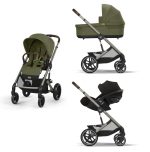 Cybex Balios S Lux 2025 Moss Green 3in1 cu Cloud G Plus recline ADAC