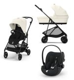 Cybex Melio Carbon 2025 Canvas White 3in1 cu Cloud G Plus Recline ADAC
