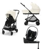 Cybex Melio Carbon 2025 Canvas White 4in1 cu Cloud G Plus Recline ADAC si baza isofix