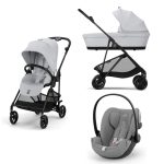 Cybex Melio Carbon 2025 Fog Grey 3in1 cu Cloud G Plus Recline ADAC