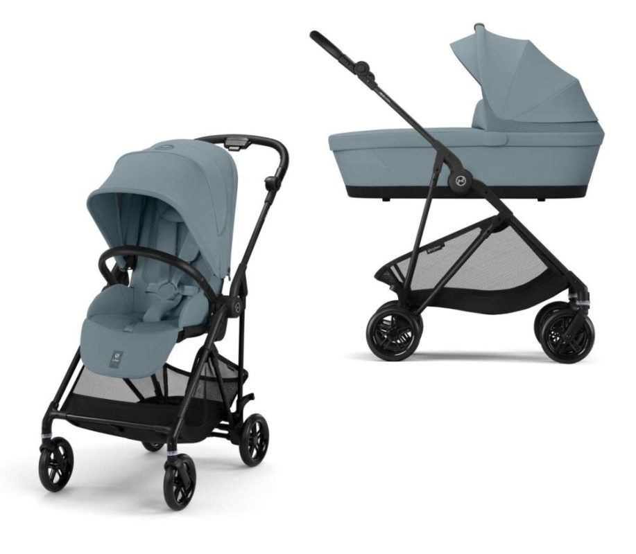 Cybex Melio Carbon 2025 Stormy Blue 4in1 cu Cloud G Plus Recline ADAC si baza isofix