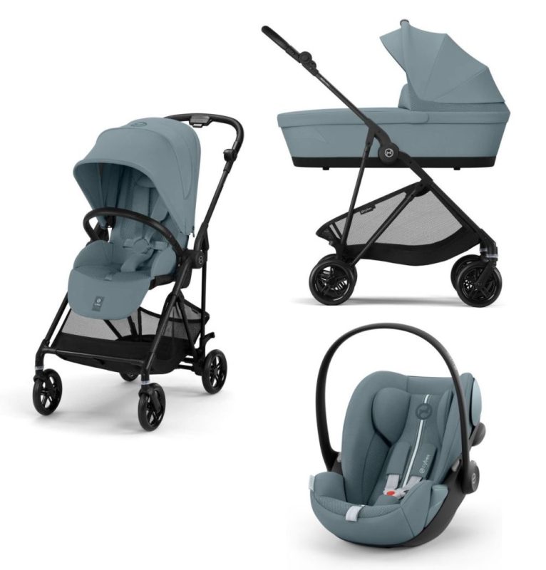 Cybex Melio Carbon 2025 Stormy Blue 4in1 cu Cloud G Plus Recline ADAC si baza isofix