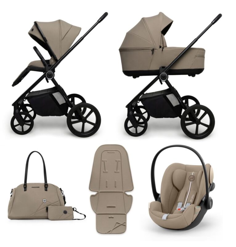 Carucior copii Muuvo One Praline 4in1 cu Cybex Cloud G Plus ADAC si isofix