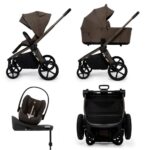Carucior copii cu landou pliabil Muuvo Fold Dark Chocolate 4in1 cu Cybex Cloud G3 Plus si isofix