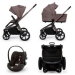 Carucior copii cu landou pliabil Muuvo Fold Cocoa 3in1 cu Cybex Cloud G3 Plus