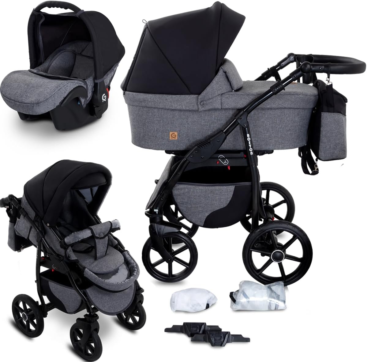Carucior copii 3 in 1 Boston City Life cu scoica Cosmo Avionaut testata ADAC