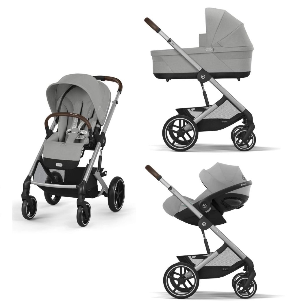 Noul Cybex Balios S Lux 2025 Stone Grey sistem 3 in 1 cu Cybex Cloud G Plus i-size recline ADAC