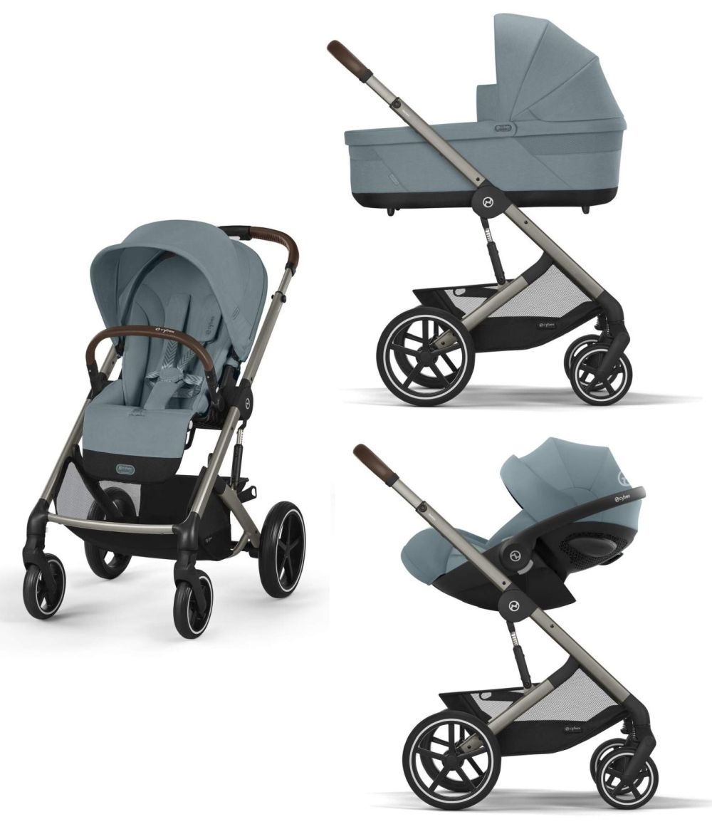 Noul Cybex Balios S Lux 2025 Stormy Blue sistem 3 in 1 cu Cybex Cloud G Plus i-size recline ADAC