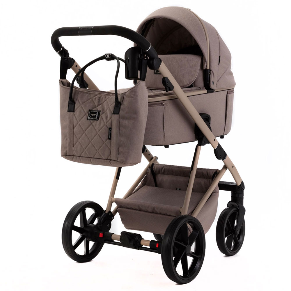 Carucior 3 in 1 Delta Natura Collection Adamex Cappucino cu scoica testata ADAC
