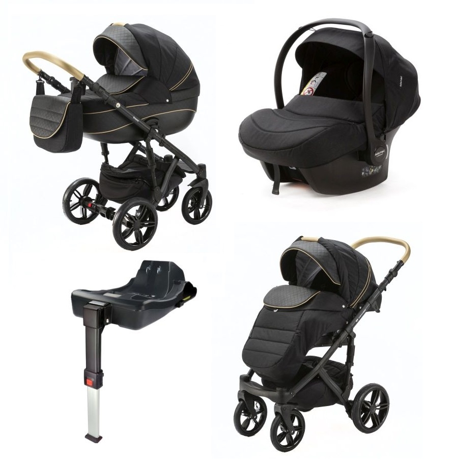 Carucior 4 in 1 ENCORE 2 Adamex Black X85 cu scoica testata ADAC si baza isofix