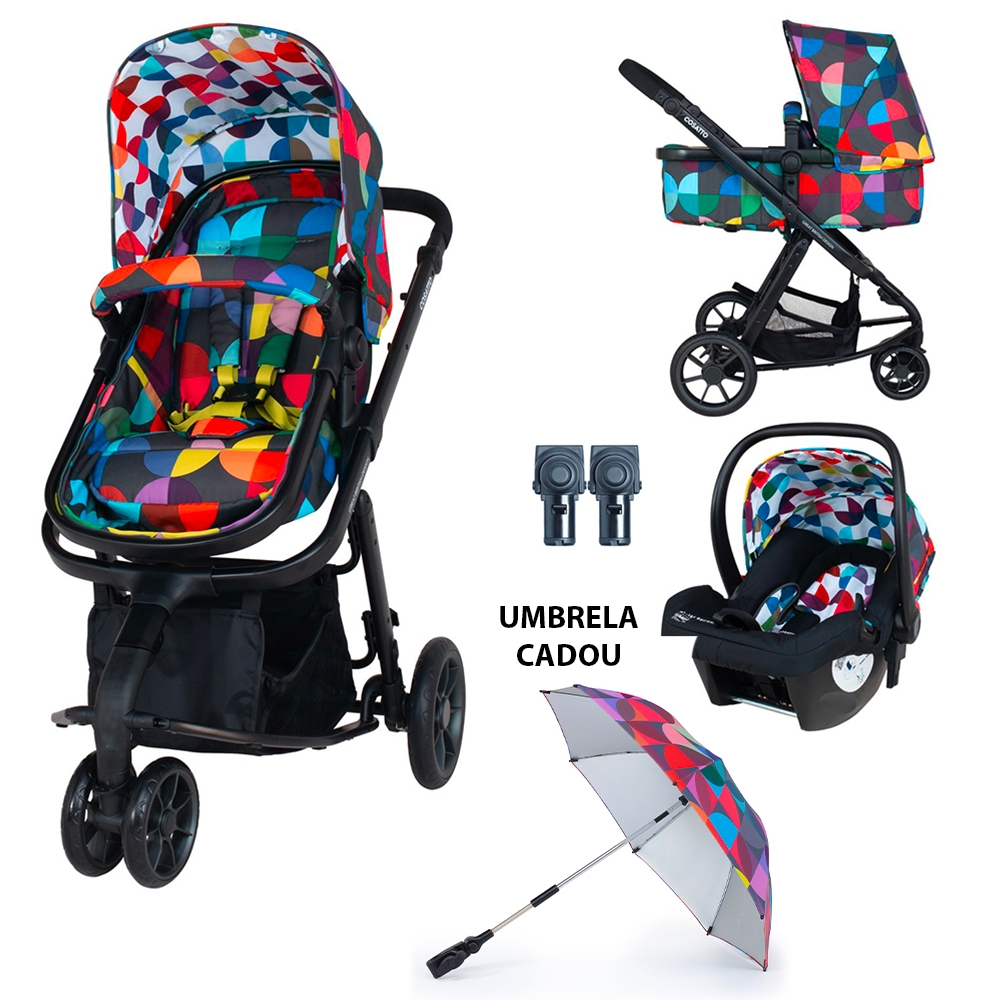 Cosatto Giggle 3 in 1 Transformabil + Umbrela Cadou Kaleidoscope