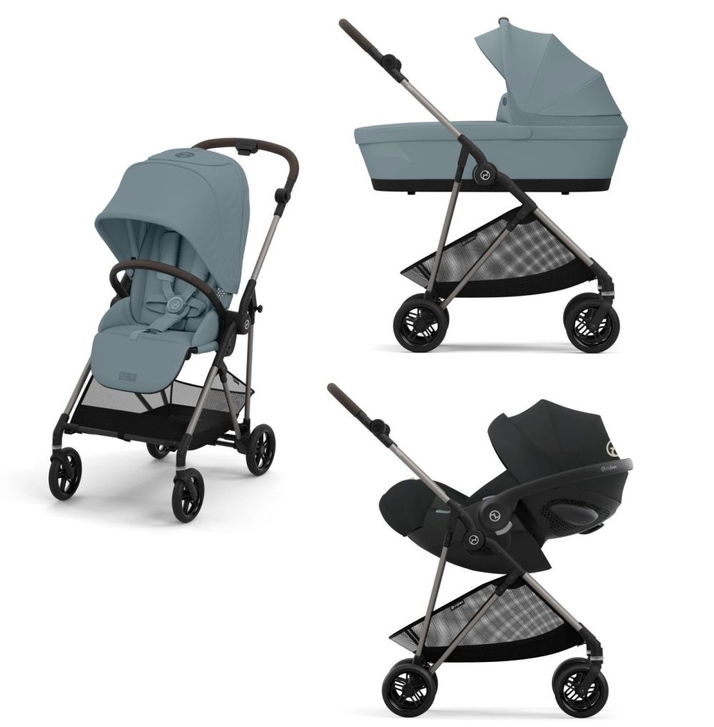 Noul Cybex Melio ultrausor sistem 3 in 1 cu Scoica Cloud G Plus i-size testata ADAC Stormy Blue