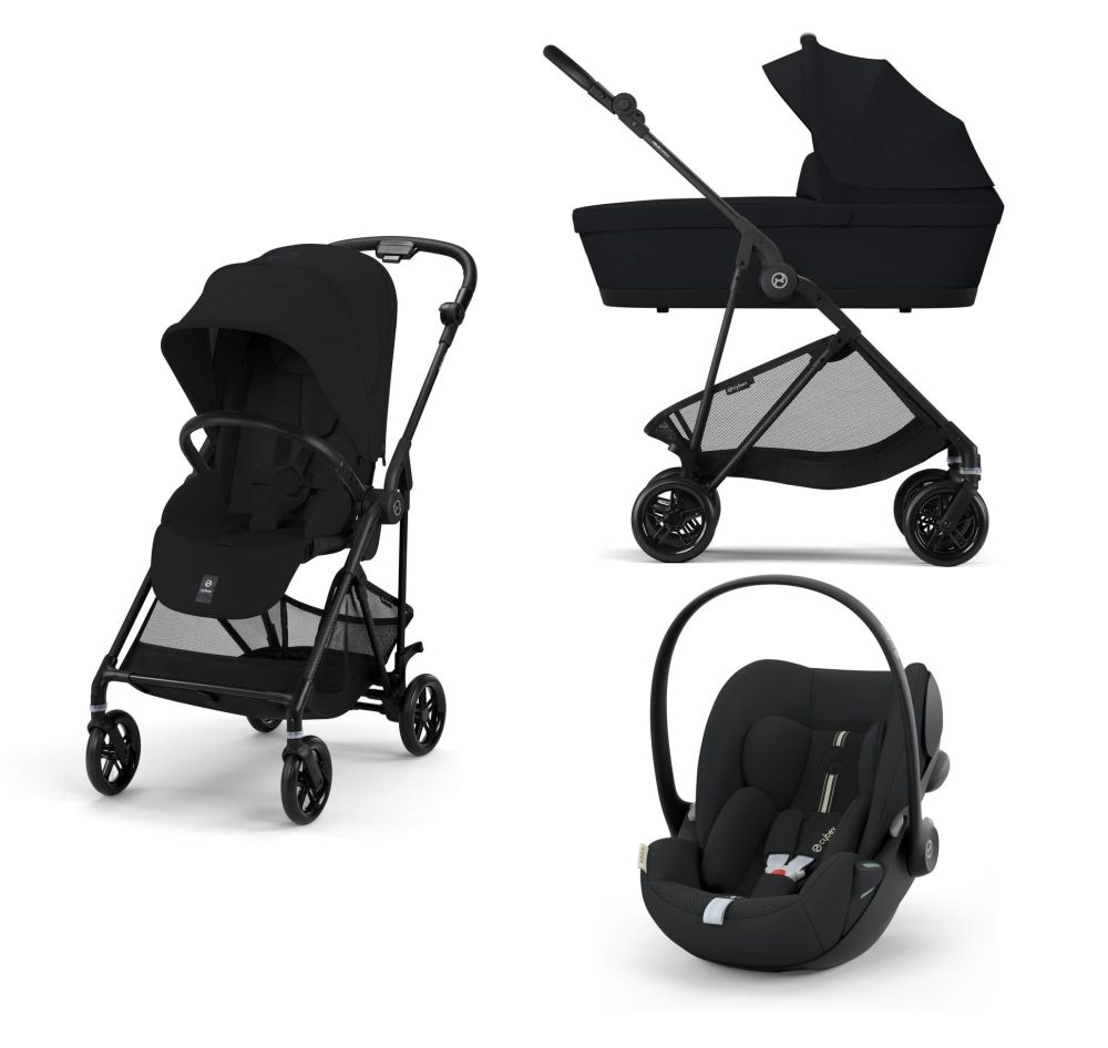 Noul Cybex Melio Carbon 2025 Magic Black 3 in 1 cu Scoica Cloud G Plus i-Size Recline