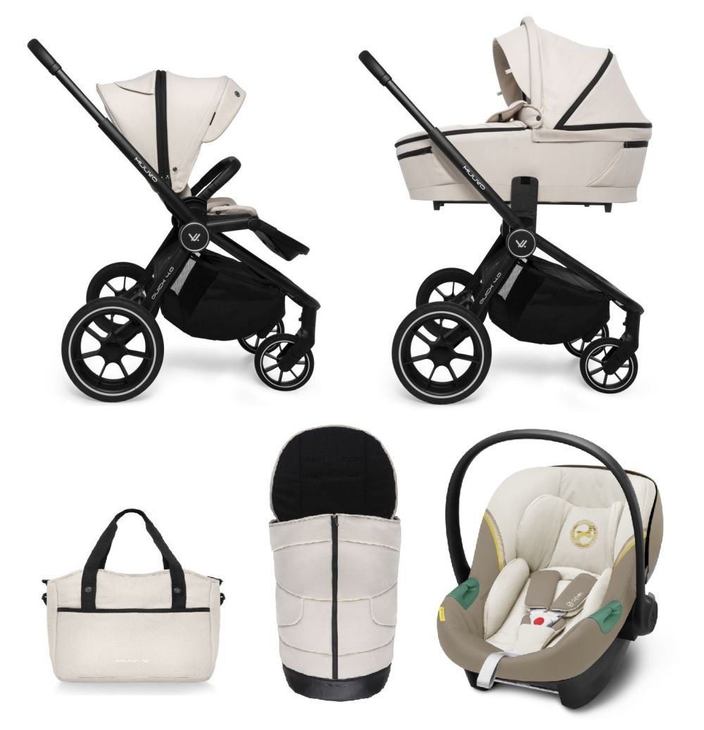 Carucior copii 3 in 1 Muuvo Quick 4.0 Desert Sand cu Cybex Aton S2 i-size