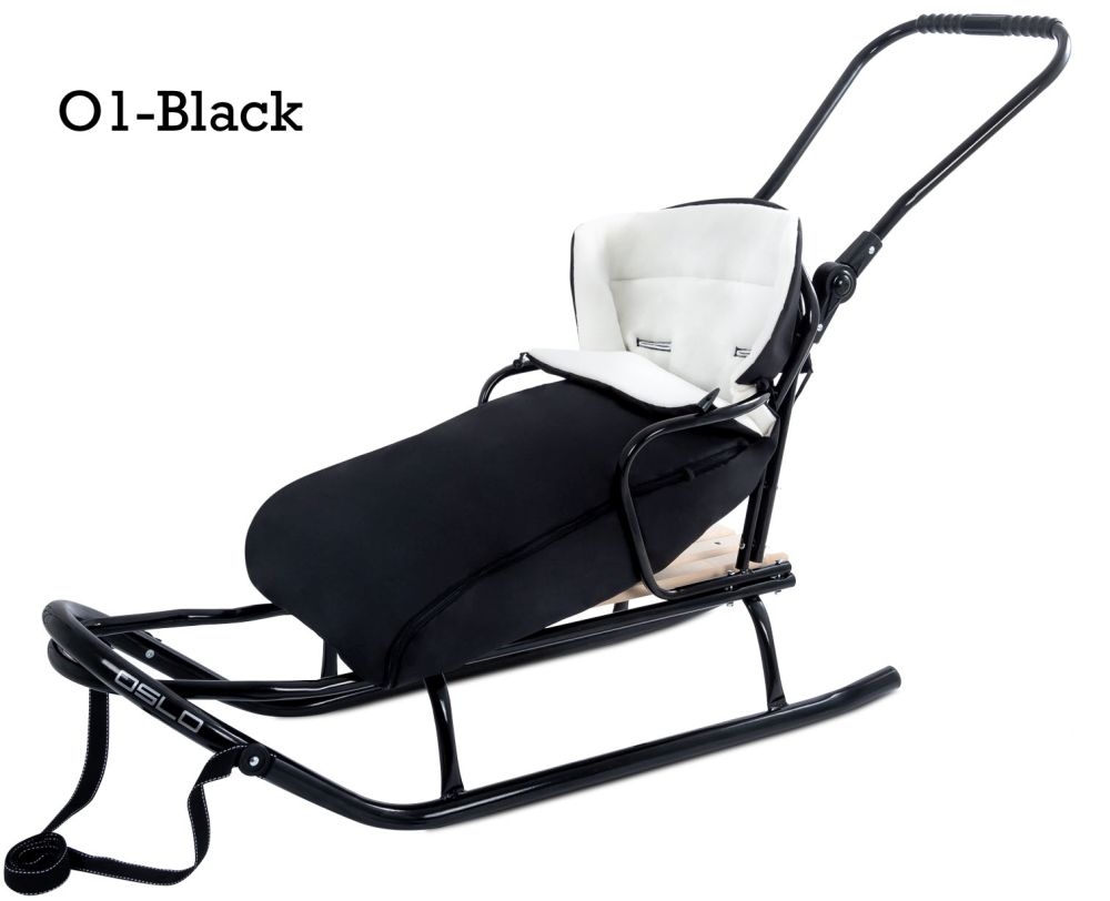 Sanie copii cu sac polar Oslo LoliBebe Black