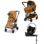 NEW Cybex Melio Carbon Cinnamon Yellow 4in1 cu Cloud G Plus Recline ADAC si baza isofix