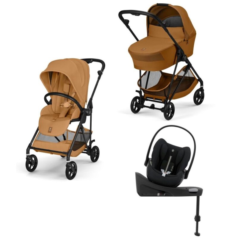 NEW Cybex Melio Carbon Cinnamon Yellow 4in1 cu Cloud G Plus Recline ADAC si baza isofix