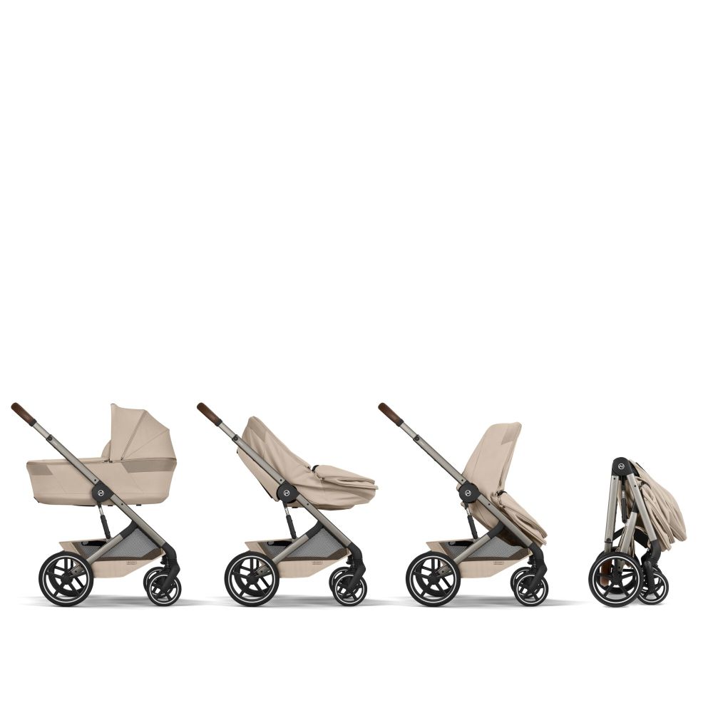 Cybex Balios S Lux 2026 Almond Beige cu landou pliabil 2 in 1 - imagine 2