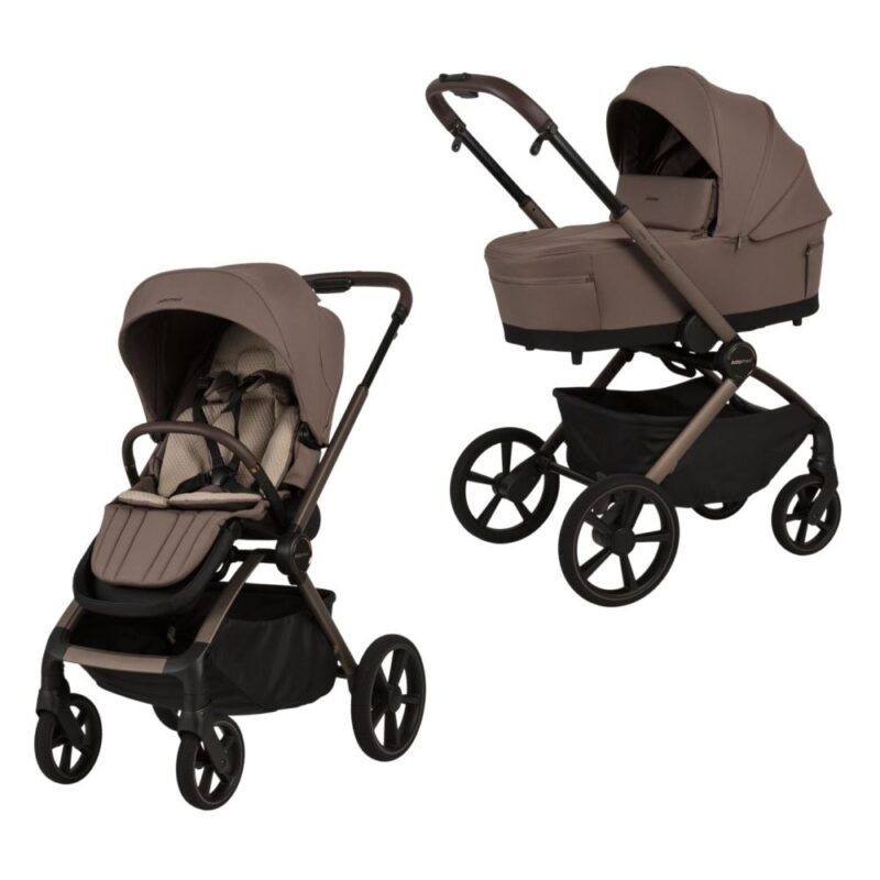 Carucior copii Como Adamex Chocolate Fango 2 in 1 cu landou pliabil