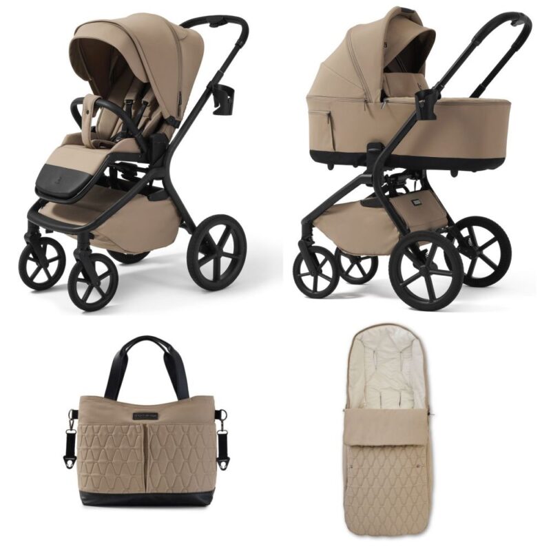 Carucior copii Future Design Inspiro Almond Cream 4in1 cu Cybex Cloud G Plus ADAC si baza isofix