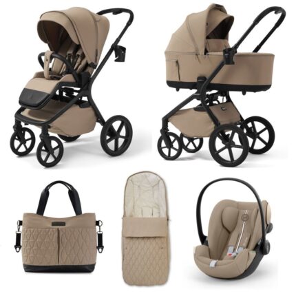 Carucior copii Future Design Inspiro Almond Cream 4in1 cu Cybex Cloud G Plus ADAC si baza isofix