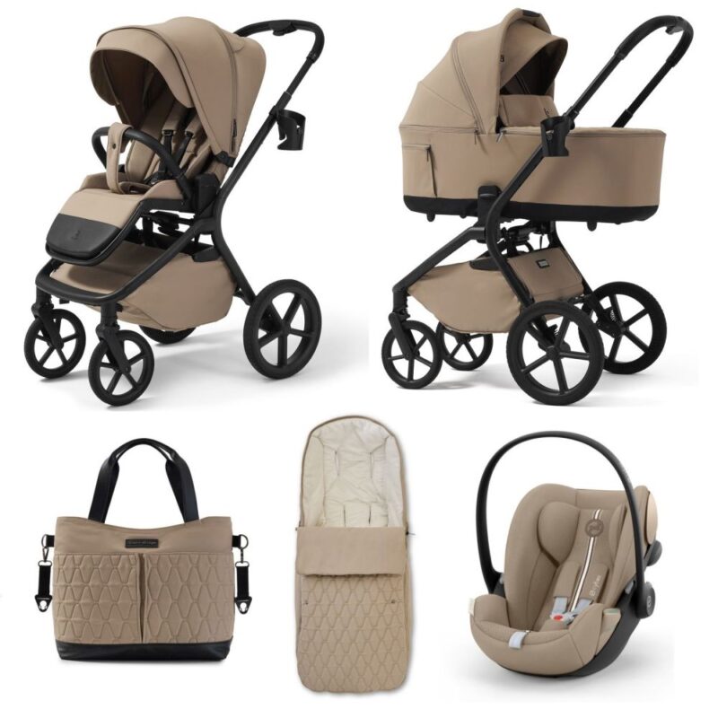 Carucior copii Future Design Inspiro Almond Cream 4in1 cu Cybex Cloud G Plus ADAC si baza isofix