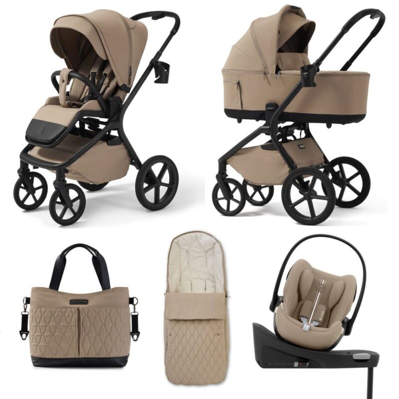Carucior copii Future Design Inspiro Almond Cream 4in1 cu Cybex Cloud G Plus ADAC si baza isofix