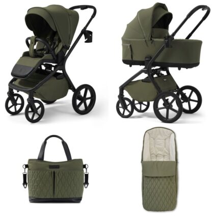 Carucior copii Future Design Inspiro Silk Olive 4in1 cu Cybex Cloud G Plus ADAC si baza isofix