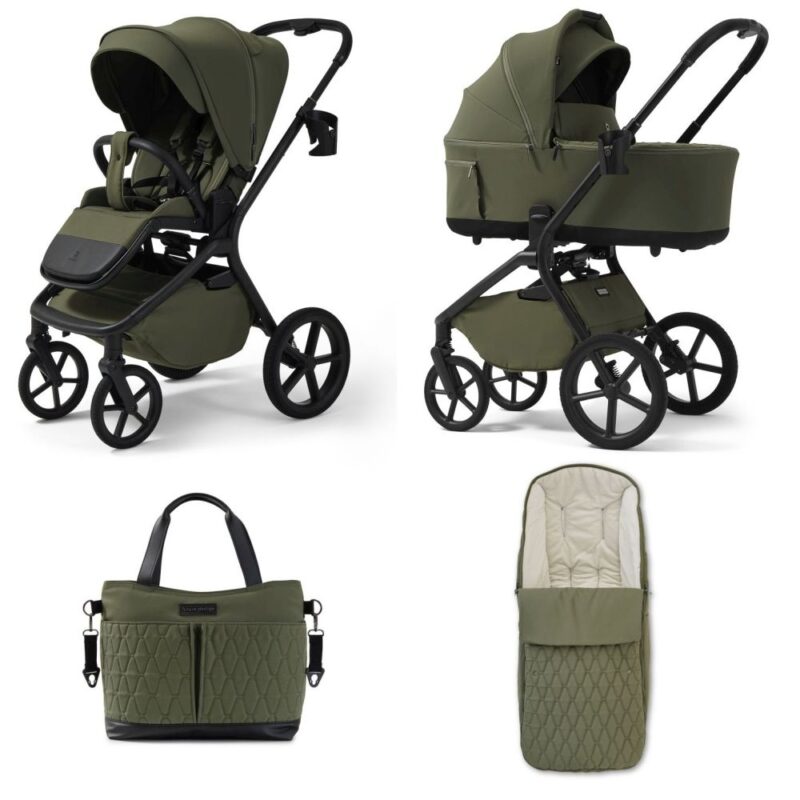 Carucior copii Future Design Inspiro Silk Olive 4in1 cu Cybex Cloud G Plus ADAC si baza isofix