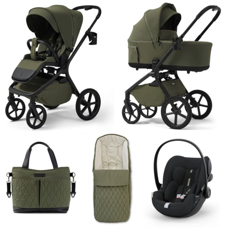 Carucior copii Future Design Inspiro Silk Olive 4in1 cu Cybex Cloud G Plus ADAC si baza isofix